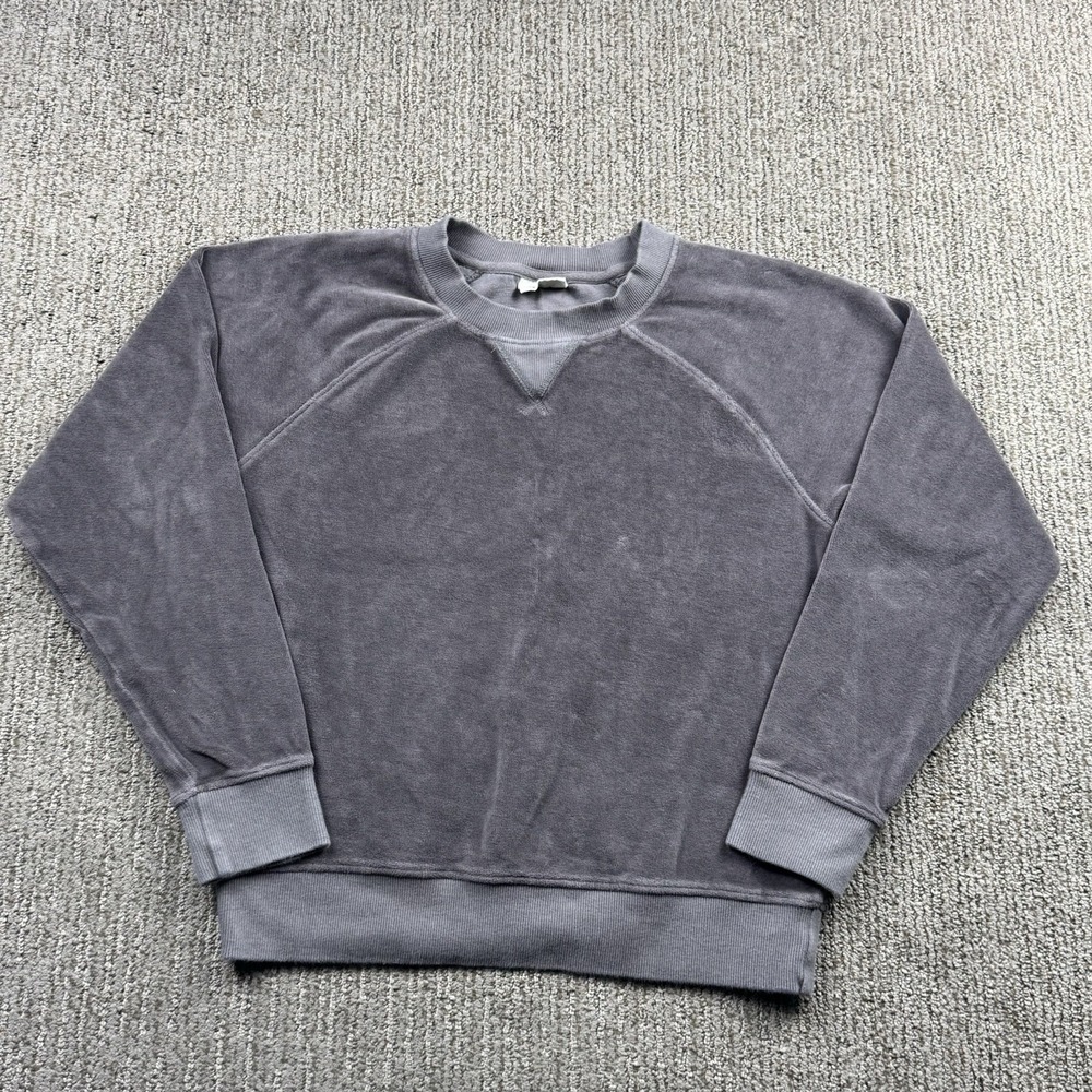 Pact Womens S Organic Cotton Pure Velour Crew Pullover Sweatshirt Graphite Grey